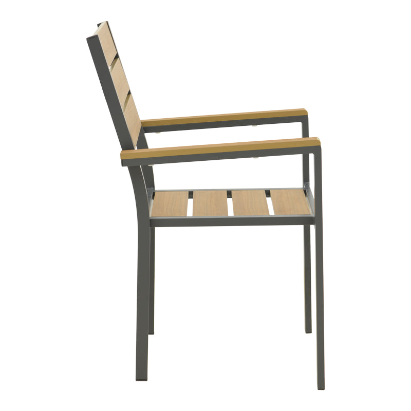 Scaun exterior Breze, aluminiu si plywood, 58x60x88 cm - Natural-Antracit