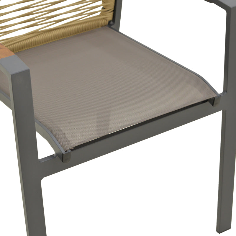 Scaun exterior Aegean, aluminiu si textil, 56x58x91 cm - Antracit