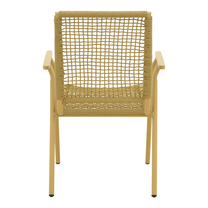 Scaun exterior Weave, aluminiu si ratan PE, 57x63x86 cm - Bej
