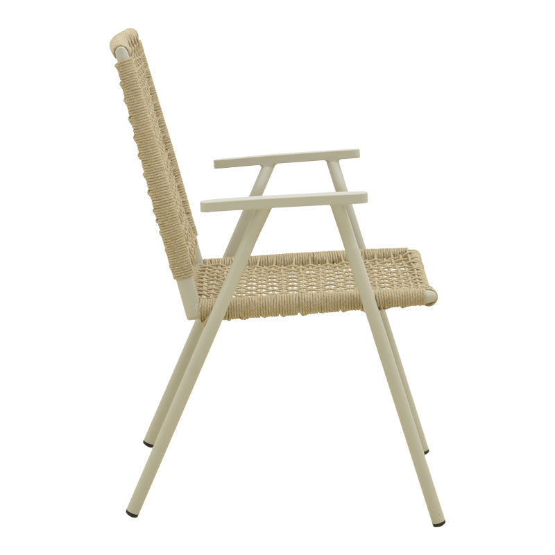 Scaun exterior Weave, aluminiu si ratan PE, 57x63x86 cm - Bej-Natural