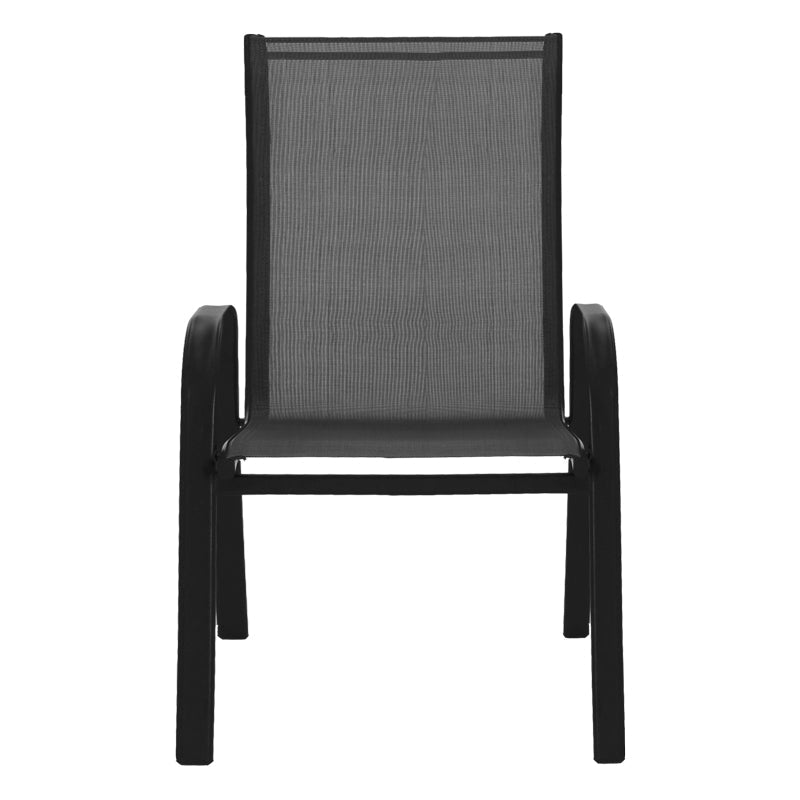 Scaun de gradina Calan, textilena si metal, 54x74x91 cm - Negru