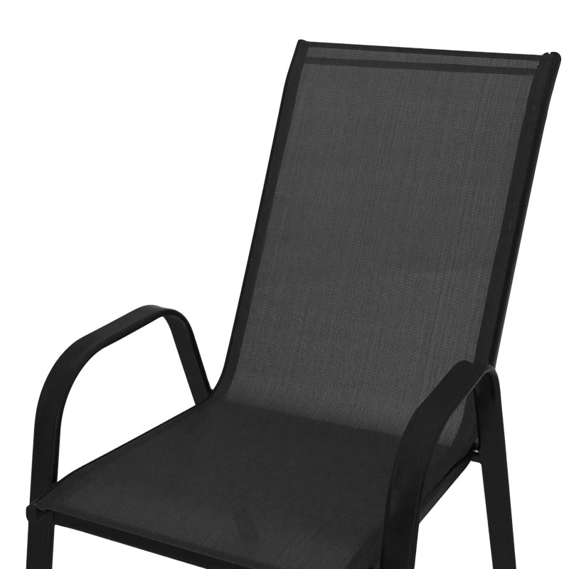 Scaun de gradina Calan, textilena si metal, 54x74x91 cm - Negru