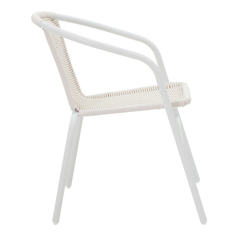 Scaun exterior Obbi, metal si PE, 56x54x73 cm - Alb