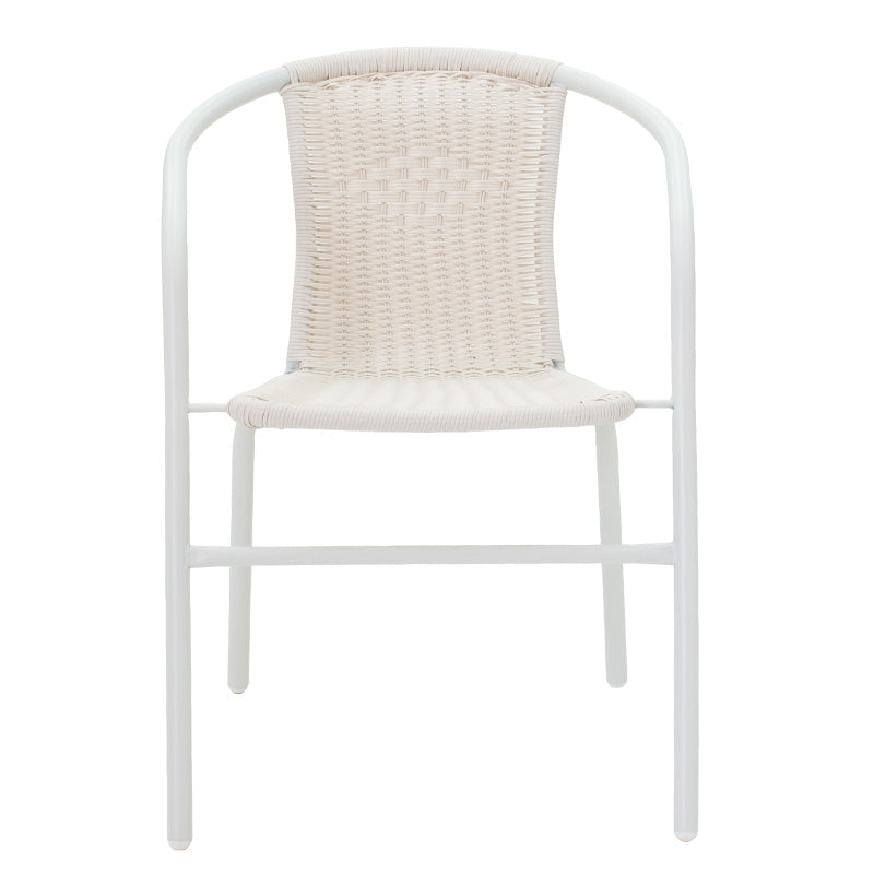 Scaun exterior Obbi, metal si PE, 56x54x73 cm - Alb