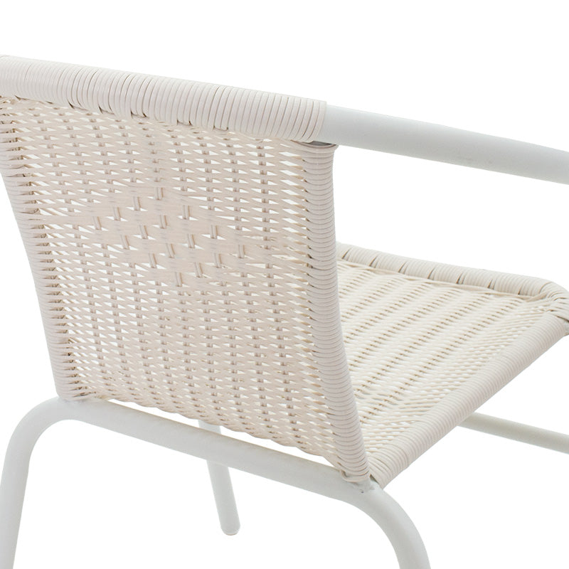 Scaun exterior Obbi, metal si PE, 56x54x73 cm - Alb
