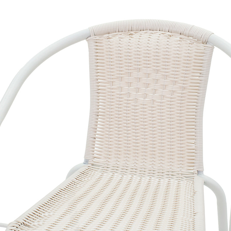 Scaun exterior Obbi, metal si PE, 56x54x73 cm - Alb