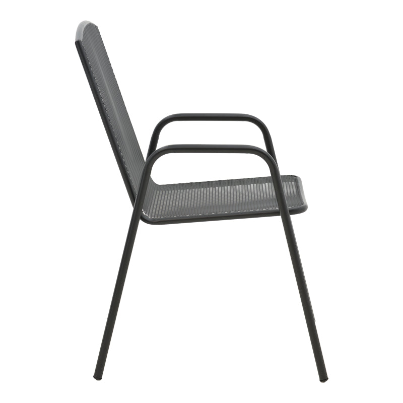 Scaun de gradina Pomedon stivuibil metal, negru, 56x64x87 cm