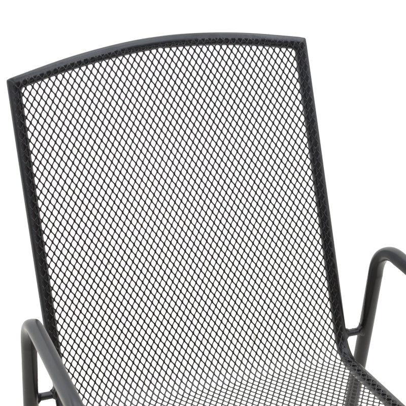 Scaun de gradina Pomedon stivuibil metal, negru, 56x64x87 cm