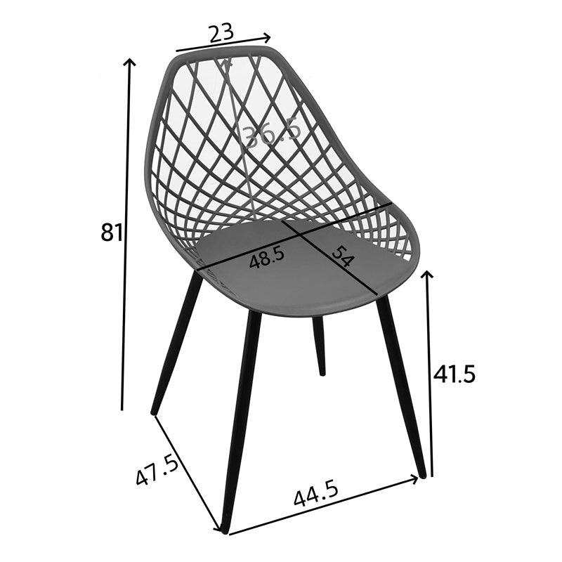 Scaun de gradina Suan picioare metal negru, alb, 56x49x82 cm