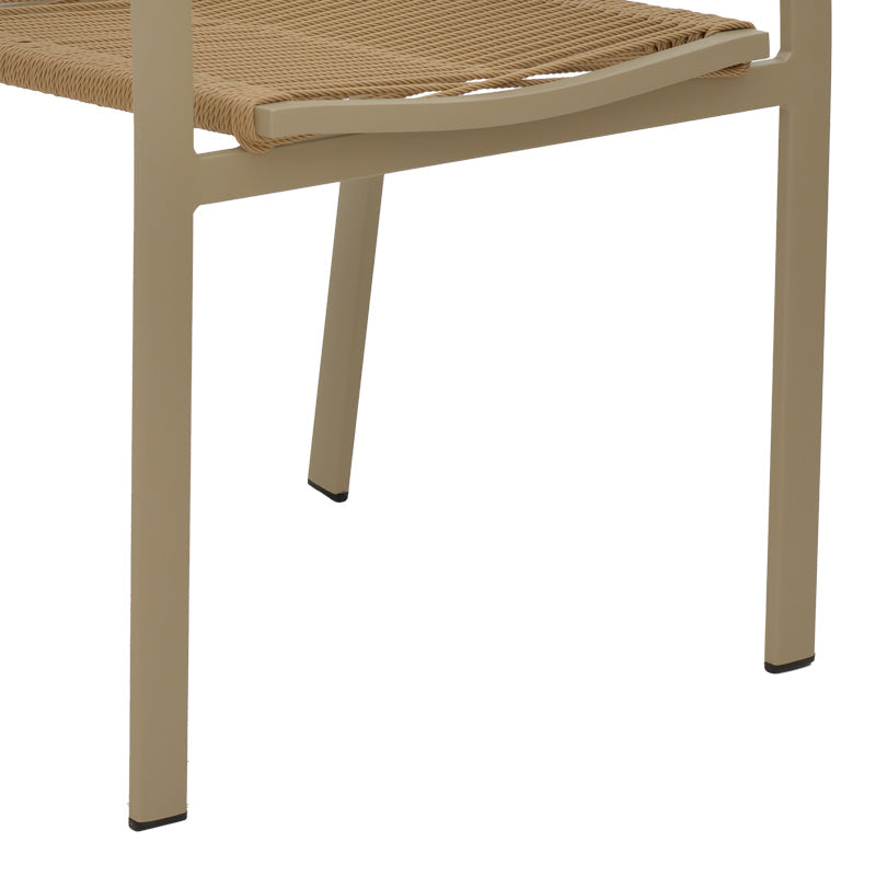 Scaun de plaja din aluminiu si tex Maron, șampanie, Maro - Natural, 57x63x83 cm - Maro
