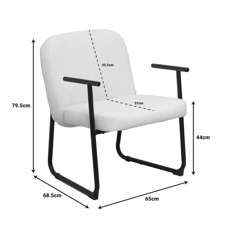 Scaun de vizitator Vindor, crem, 65x68x80 cm