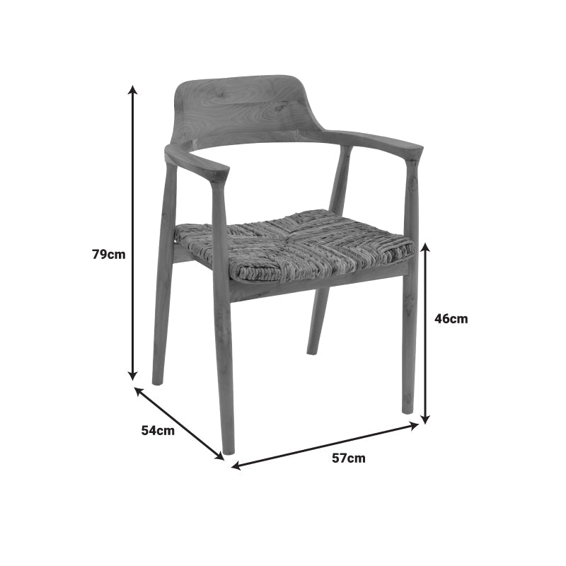 Scaun Denverone lemn de tec, Natura, Natur, 57x54x79 cm