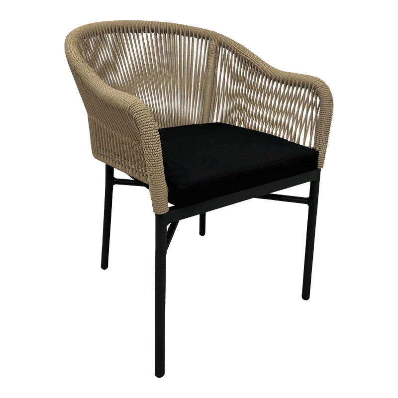 Scaun din aluminiu Legana cadru antracit-ratan, Natural, 56x66x82 cm