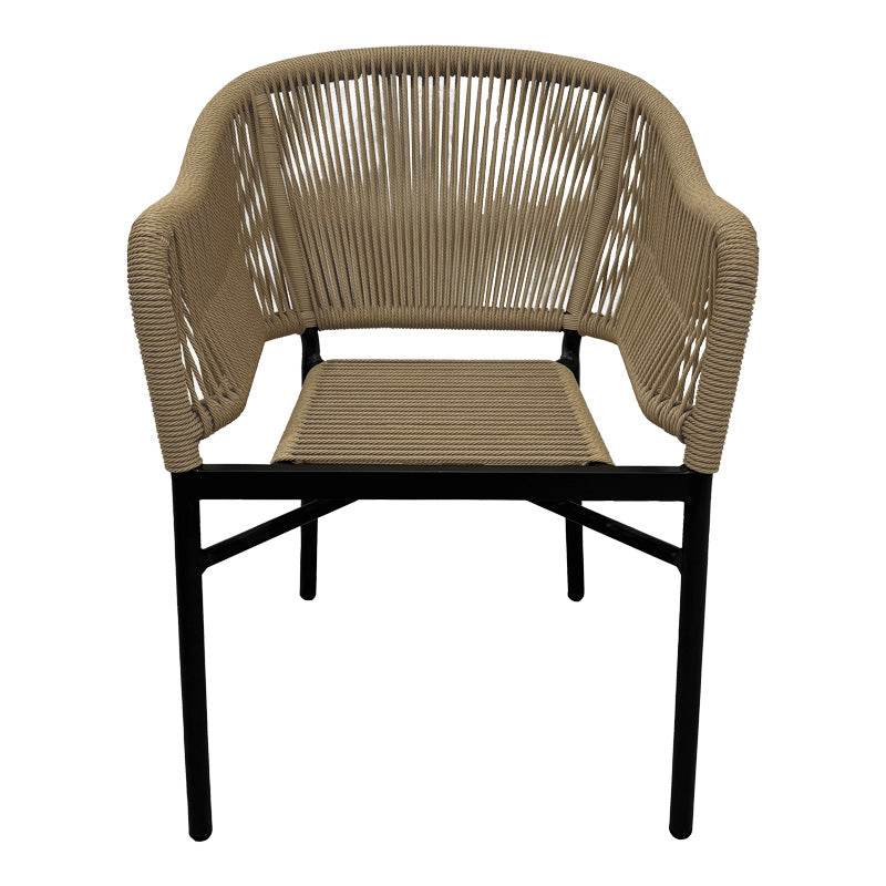 Scaun din aluminiu Legana cadru antracit-ratan, Natural, 56x66x82 cm