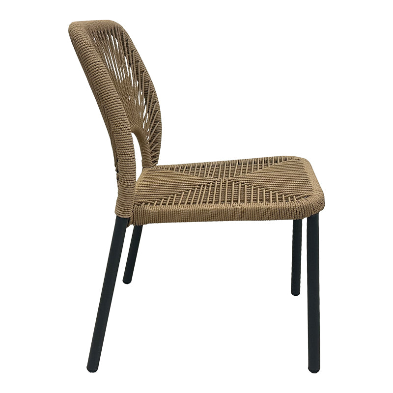 Scaun din aluminiu Norture, Antracit-Ratan, 45x63x82 cm