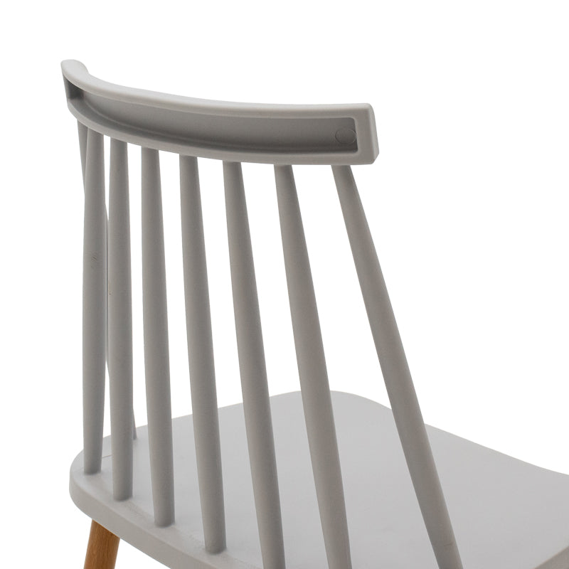 Scaun de sufragerie Aurora, Alb-Natural, polipropilena si metal, 42x50x77 cm - Gri-Natural