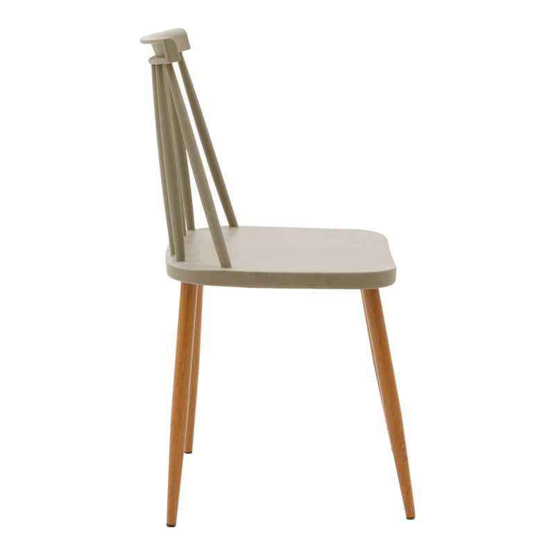 Scaun de sufragerie Aurora, Alb-Natural, polipropilena si metal, 42x50x77 cm - Mocha-Natural
