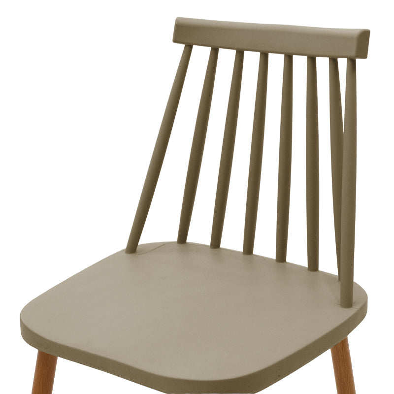 Scaun de sufragerie Aurora, Alb-Natural, polipropilena si metal, 42x50x77 cm - Mocha-Natural