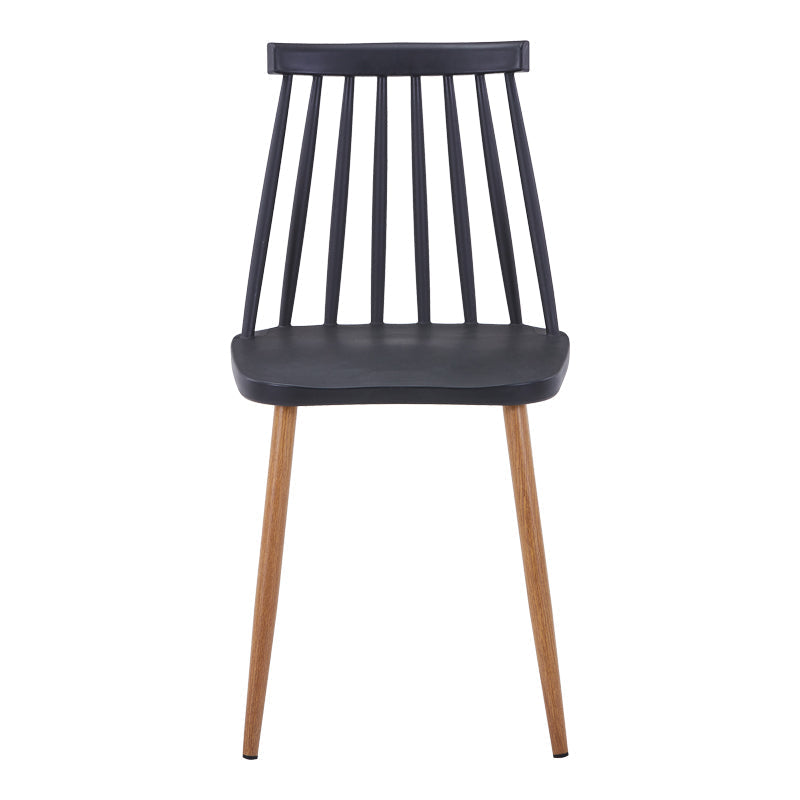 Scaun de sufragerie Aurora, Alb-Natural, polipropilena si metal, 42x50x77 cm - Negru-Natural
