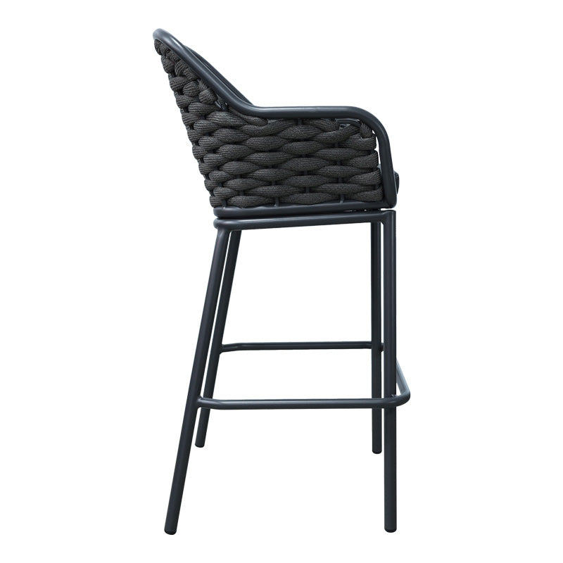 Scaun e bar Zuki, Alb - Gri, 55x54x109 cm - Gri