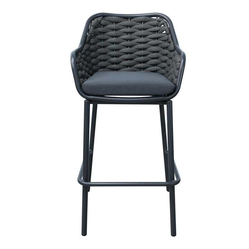 Scaun e bar Zuki, Alb - Gri, 55x54x109 cm - Gri