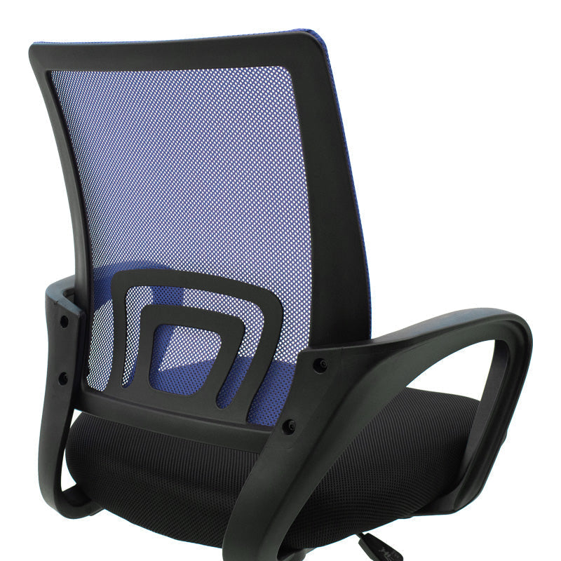 Scaun ergonomic de birou Berto II cu spatar din mesh, – roz/negru, 60x48x85-95 cm - Albastru