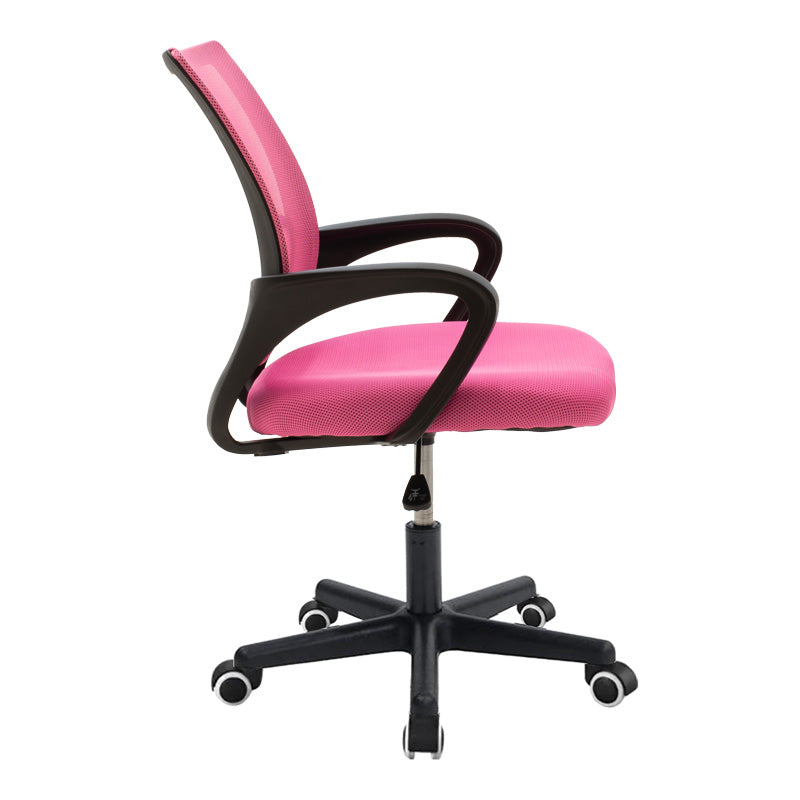 Scaun ergonomic de birou Berto II cu spatar din mesh, – roz/negru, 60x48x85-95 cm - Roz