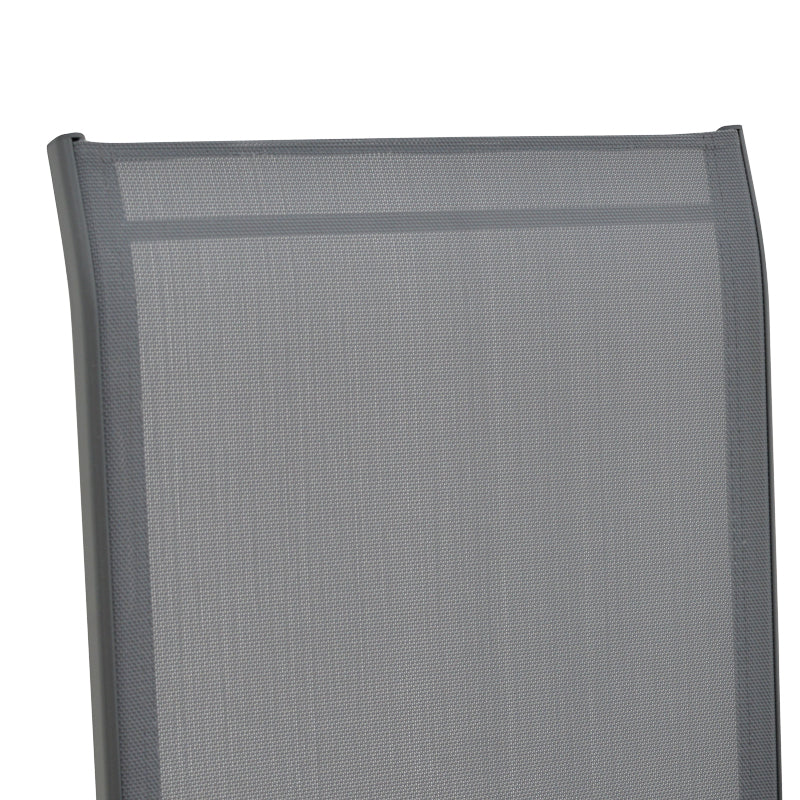 Scaun exterior Azelie Gri inchis tex Marone-picioare de aluminiu Gri inchis-brate din lemn de fag, 77x55x94 cm - Negru