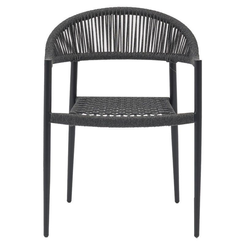 Scaun exterior Freiburg, Negru - Gri, 59x57x77 cm - Gri