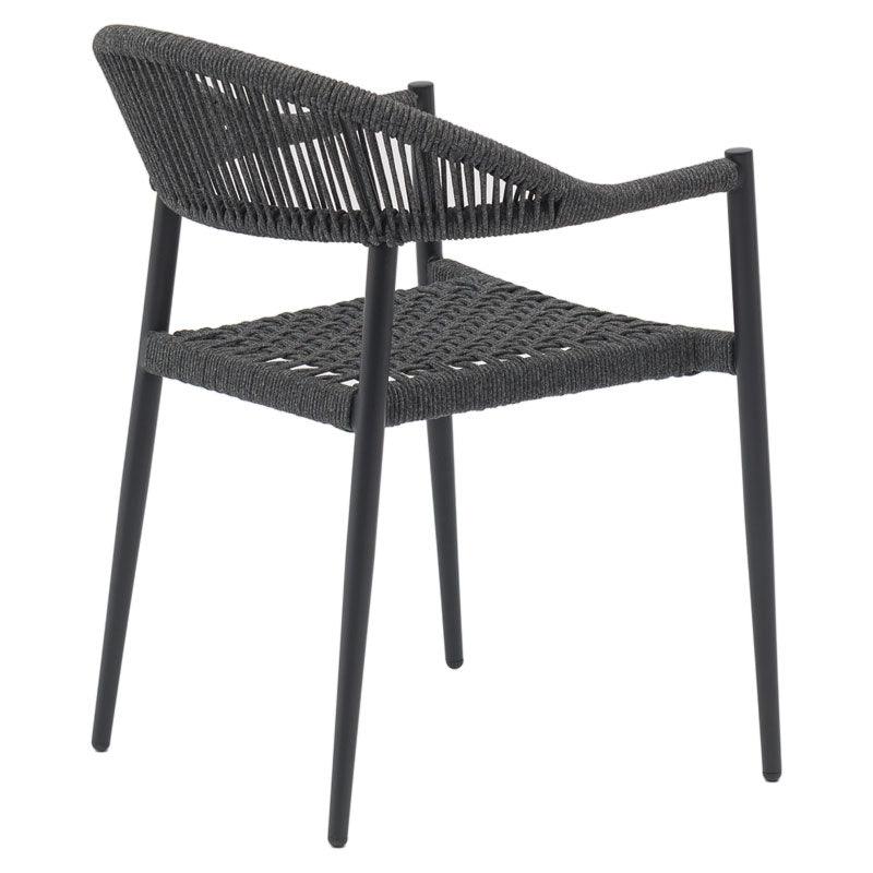 Scaun exterior Freiburg, Negru - Gri, 59x57x77 cm - Gri
