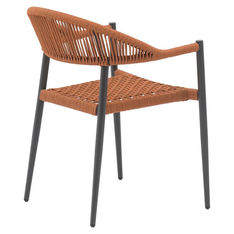 Scaun exterior Freiburg, Negru - Gri, 59x57x77 cm - Negru