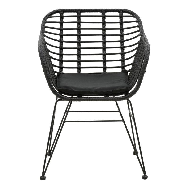 Scaun exterior Naoki, Negru, 55x58x79 cm