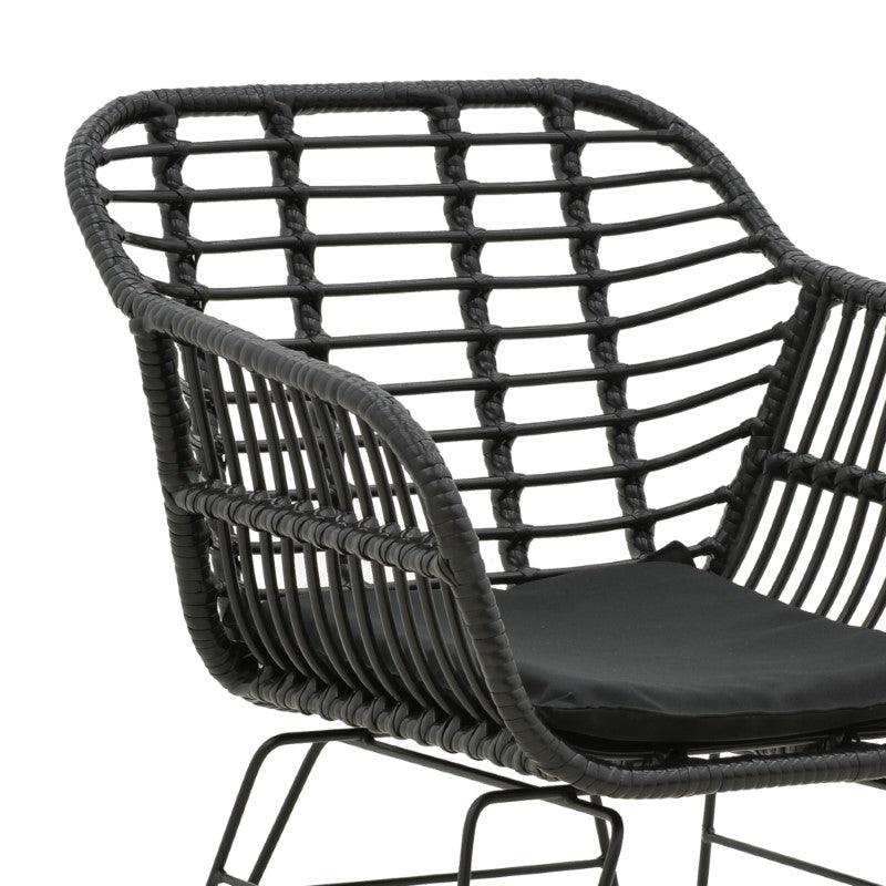Scaun exterior Naoki, Negru, 55x58x79 cm