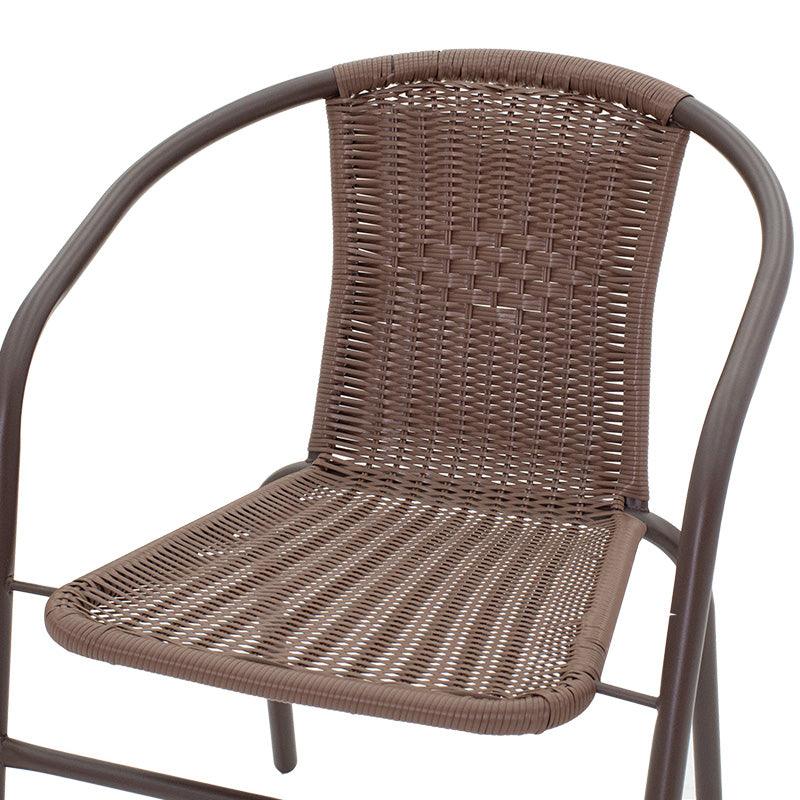 Scaun exterior Obbi, metal si PE, 56x54x73 cm - Maro