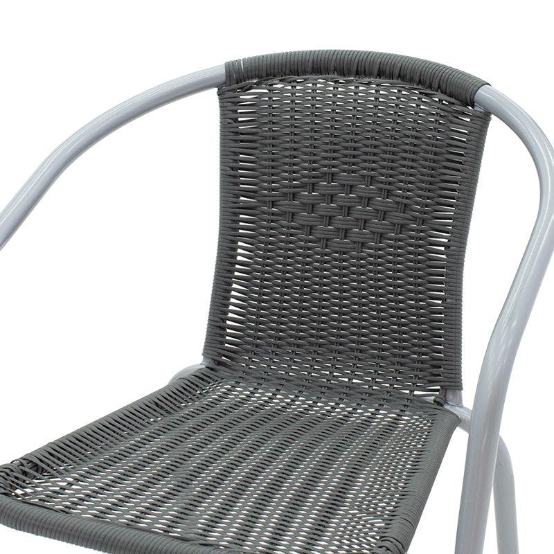 Scaun exterior Obbi, metal si PE, 56x54x73 cm - Gri