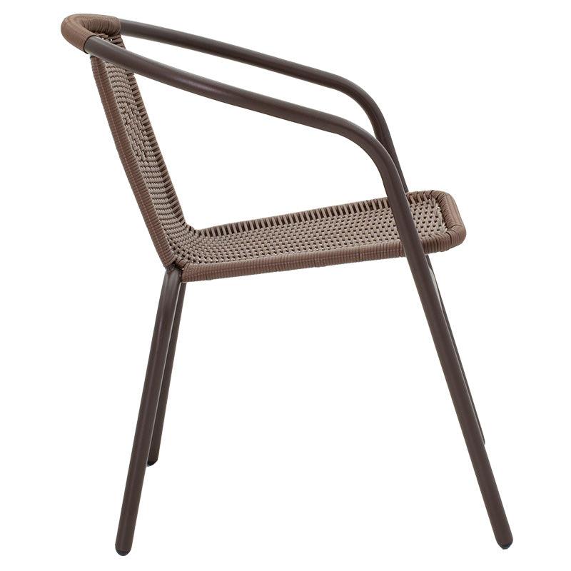 Scaun exterior Obbi, metal si PE, 56x54x73 cm - Maro