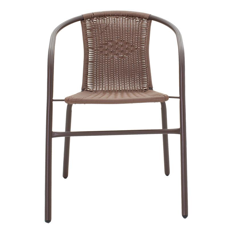 Scaun exterior Obbi, metal si PE, 56x54x73 cm - Maro