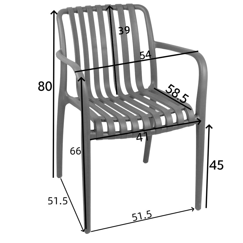 Scaun exterior Zoi, Diverse culori, 58x54x80 cm - Alb
