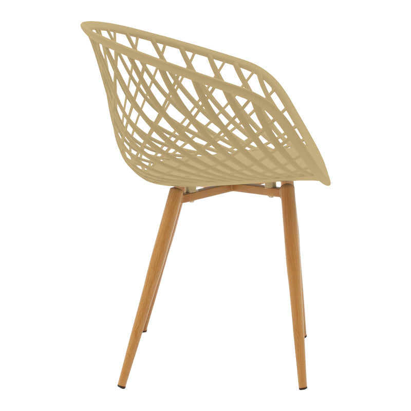 Scaun Ezra, Metal, 63x56x82 cm - Crem
