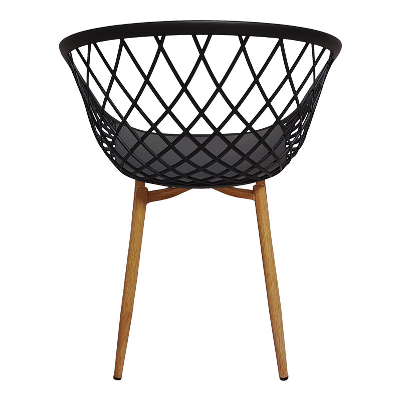 Scaun Ezra, Metal, 63x56x82 cm - Negru
