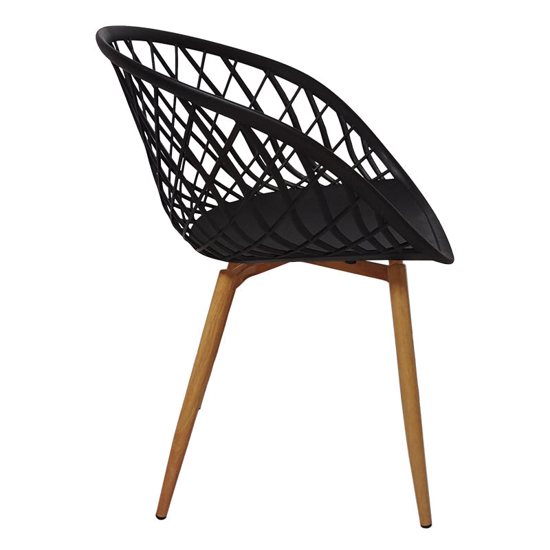 Scaun Ezra, Metal, 63x56x82 cm - Negru