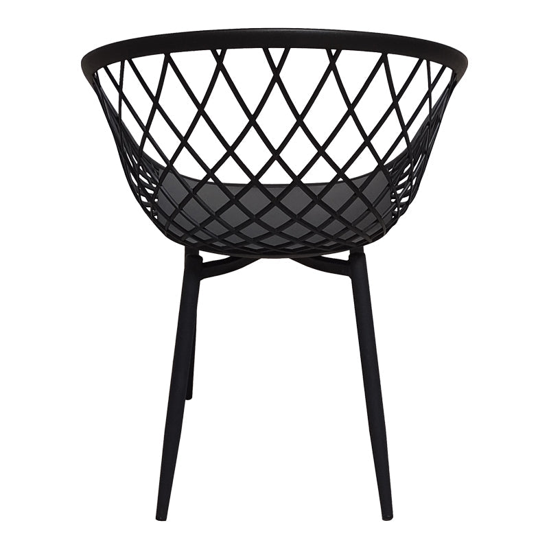 Scaun Ezra, picioare negre, 63x56x82 cm - Negru
