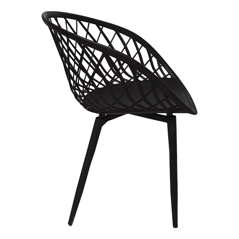 Scaun Ezra, picioare negre, 63x56x82 cm - Negru