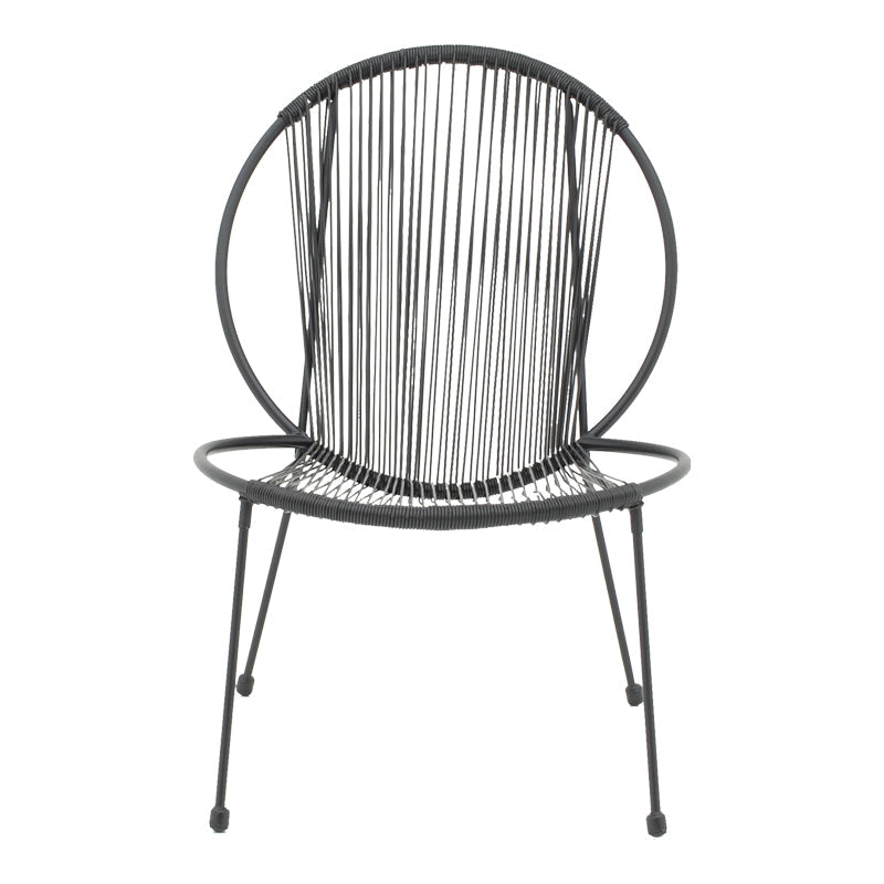 Scaun gradina Dapper negru metal-pe negru, 64x74x76 cm