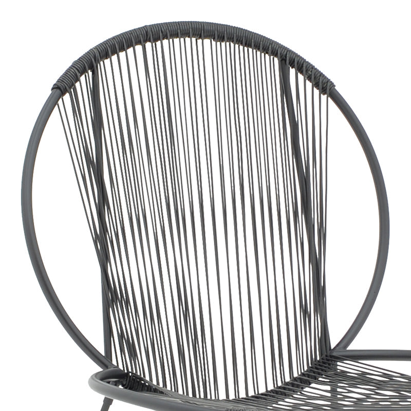 Scaun gradina Dapper negru metal-pe negru, 64x74x76 cm