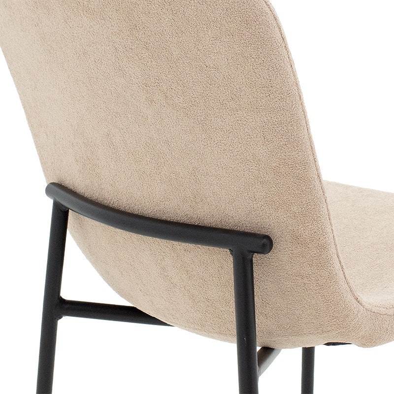 Scaun Gratify de tesatura crem-lacuit, negru, 58x44 cm