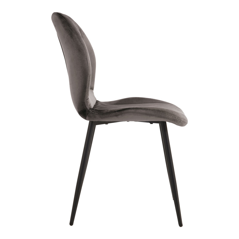Scaun Jelour, picioare negre, catifea, Diverse culori, 55x55x85 cm - Gri închis | SKU: 327-000082 | Scaun Jelour, picioare negre, catifea, 55x55x85 cm, varianta Gri închis, produs pentru amenajarea locuinței, disponibil online în România la CasaMob