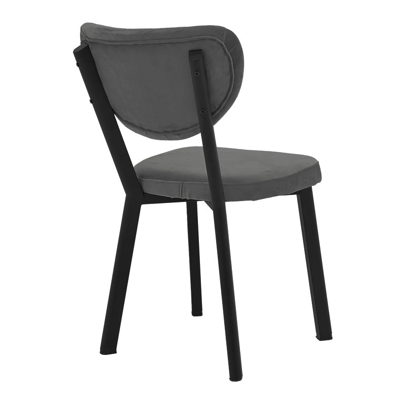 Scaun Joley Gri inchis catifea-negru metal, 45x39x86 cm