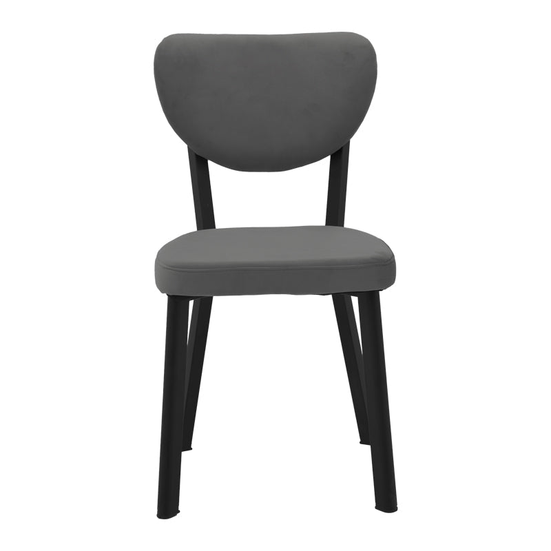 Scaun Joley Gri inchis catifea-negru metal, 45x39x86 cm
