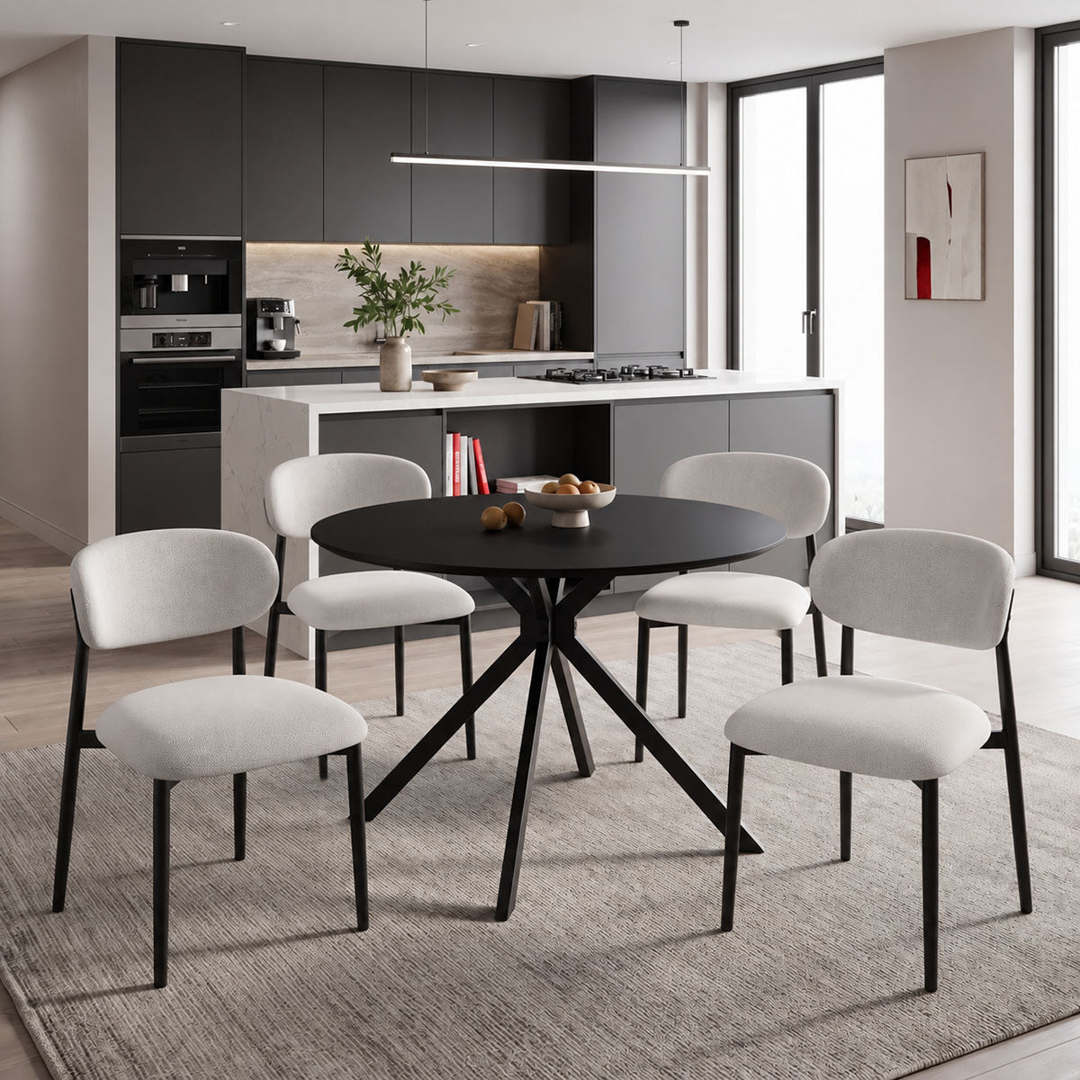 Scaun Kaourt, picioare negre, Diverse culori, 49x55x80 cm - Crem | SKU: 428-000006 | Scaun Kaourt, picioare negre, 49x55x80 cm, varianta Crem, produs pentru amenajarea locuinței, disponibil online în România la CasaMob